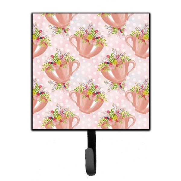Jensendistributionservices Tea Cup & Flowers Pink Leash or Key Holder, 4.25 x 1 x 7 in. MI2087127 - main
